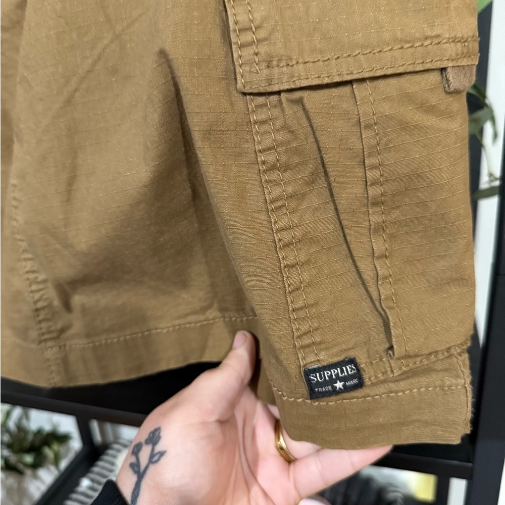 Tan Mini Skirt with Utilitarian Style size 12 - Picture 2 of 6